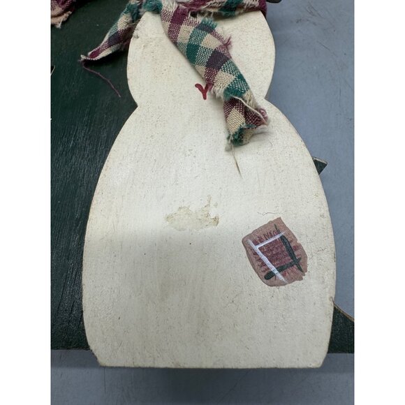 Handmade Wooden Snowman & Christmas Tree Holiday Decor 9.5" Tall READ - Picture 2 of 8